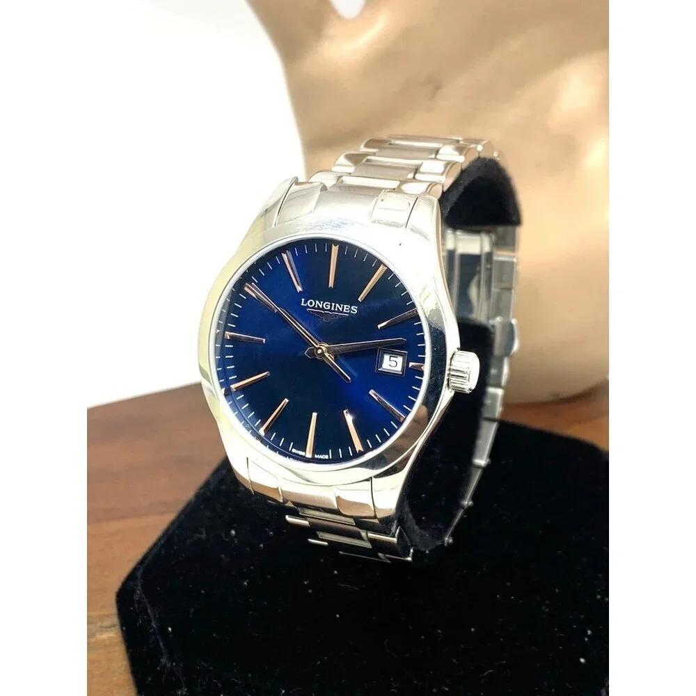 Longines Women's Watch L23864926 Conquest Swiss Quartz Blue Dial Steel 34mm